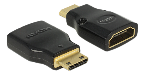 DeLOCK HDMI-adapter, Mini-C ha - Typ A ho, 3840x2160, svart
