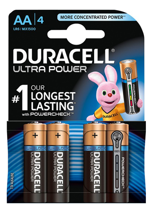 Duracell Ultra Power, LR06/AA batterier, alkaliska, 1.5V, 4-pack
