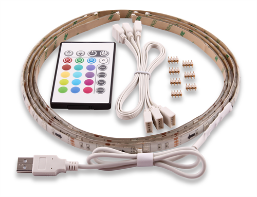 EPZI LED-list, 4x50cm, 12 olika färger, RGB, fjärrkontroll, USB