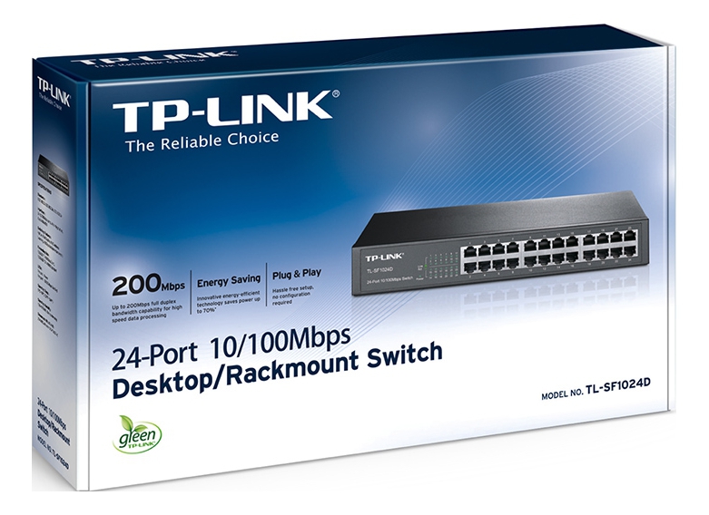 TP-Link TL-SF1024D nätverksswitch, 24-portar, 10/100Mbps