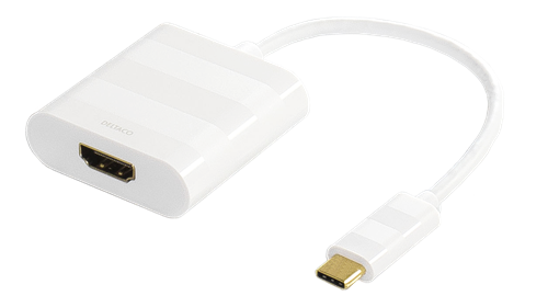 Deltaco USB 3.1 till HDMI adapter, typ C ha - HDMI ho, 4k, Uhd