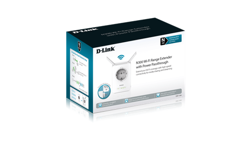 D-Link plug-in Wi-Fi Range Extender, 802.11b/g/n, 2.4 GHz