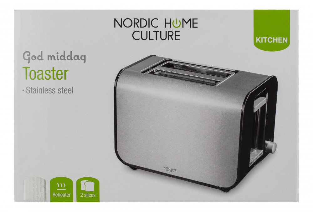 Nordic Home Culture God Middag brödrost, rostfritt stål