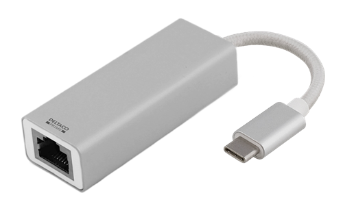 Deltaco Prime USB-C nätverksadapter, Gigabit, RJ45