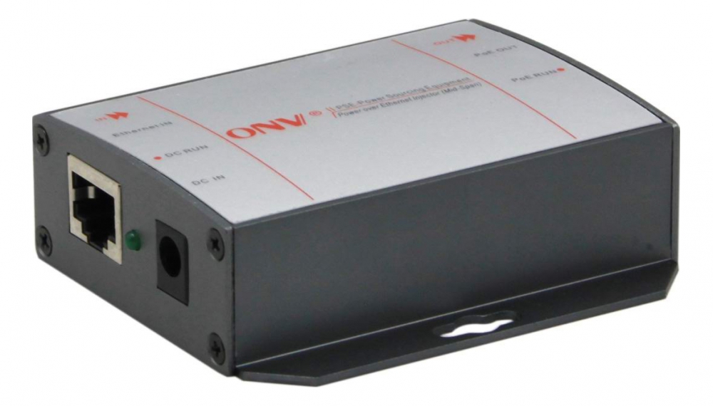Enkelports PoE-injector, 15.4W, 10/100Mbps, 802.3af 