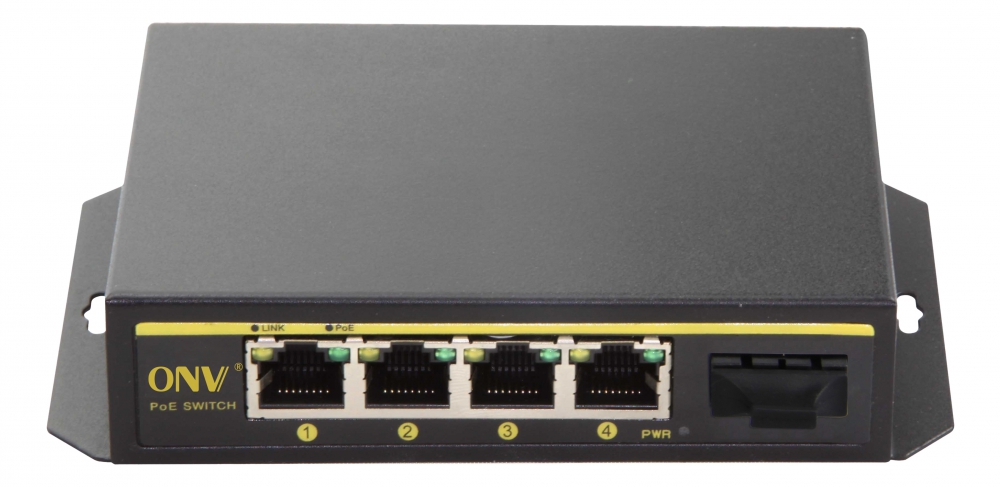 5-portars PoE-switch, 4xRJ45, 1xRJ45 uplink port 10/100Mbps