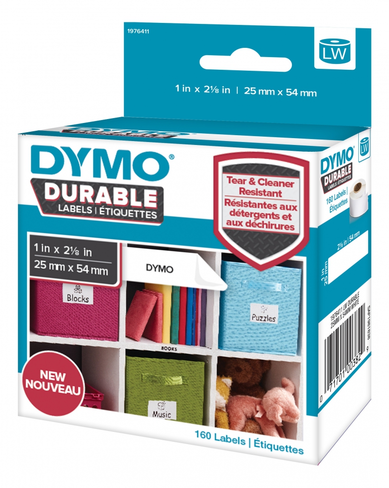 Dymo Durable small multi-purpose label, 160 etiketter , vit
