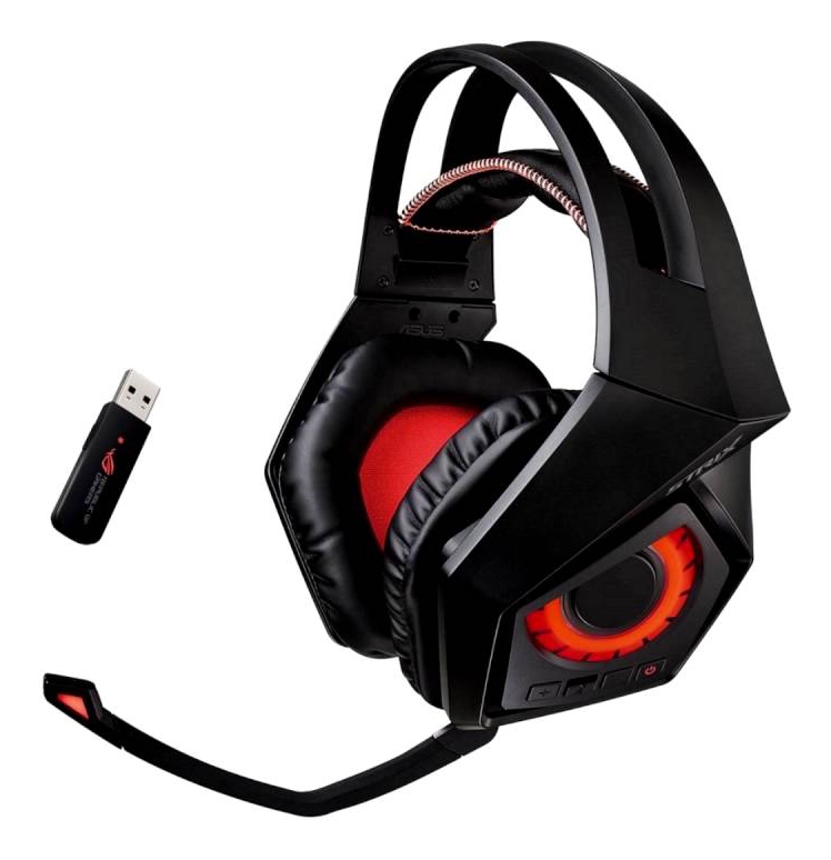 Asus Strix trådlösa Gaming Headset, 60mm, USB-mottagare, svart