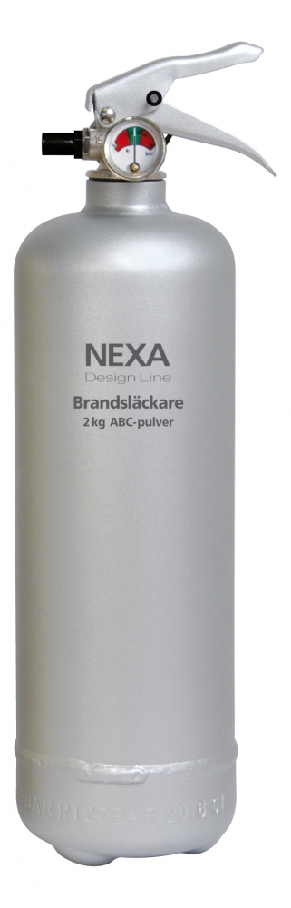 Nexa Design Line brandsläckare, 2kg ABC-pulver, silver