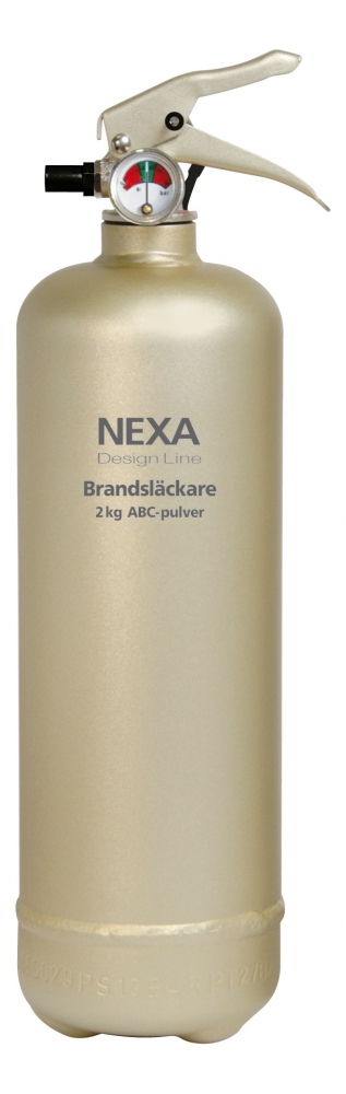 Nexa Design Line brandsläckare, 2kg ABC-pulver, champagne