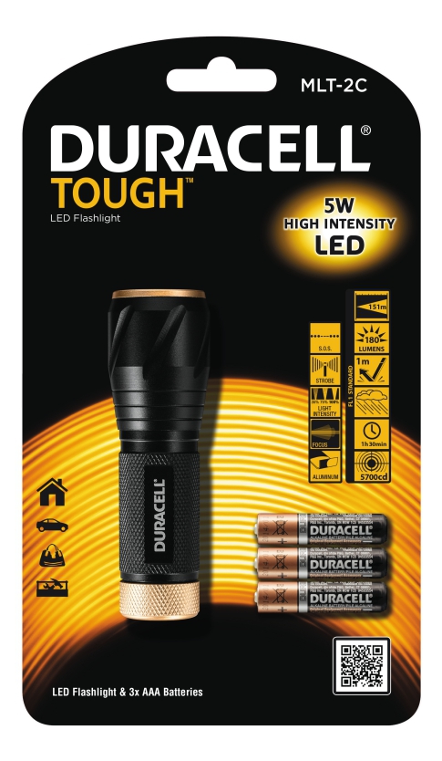 DURACELL Tough Multi-PRO MLT-2C, ficklampa, 5W, 180lm, svart