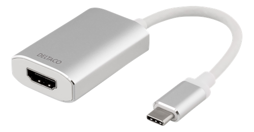 Deltaco USB-C till HDMI-adapter, 4K UHD i 60Hz, USB-C ho