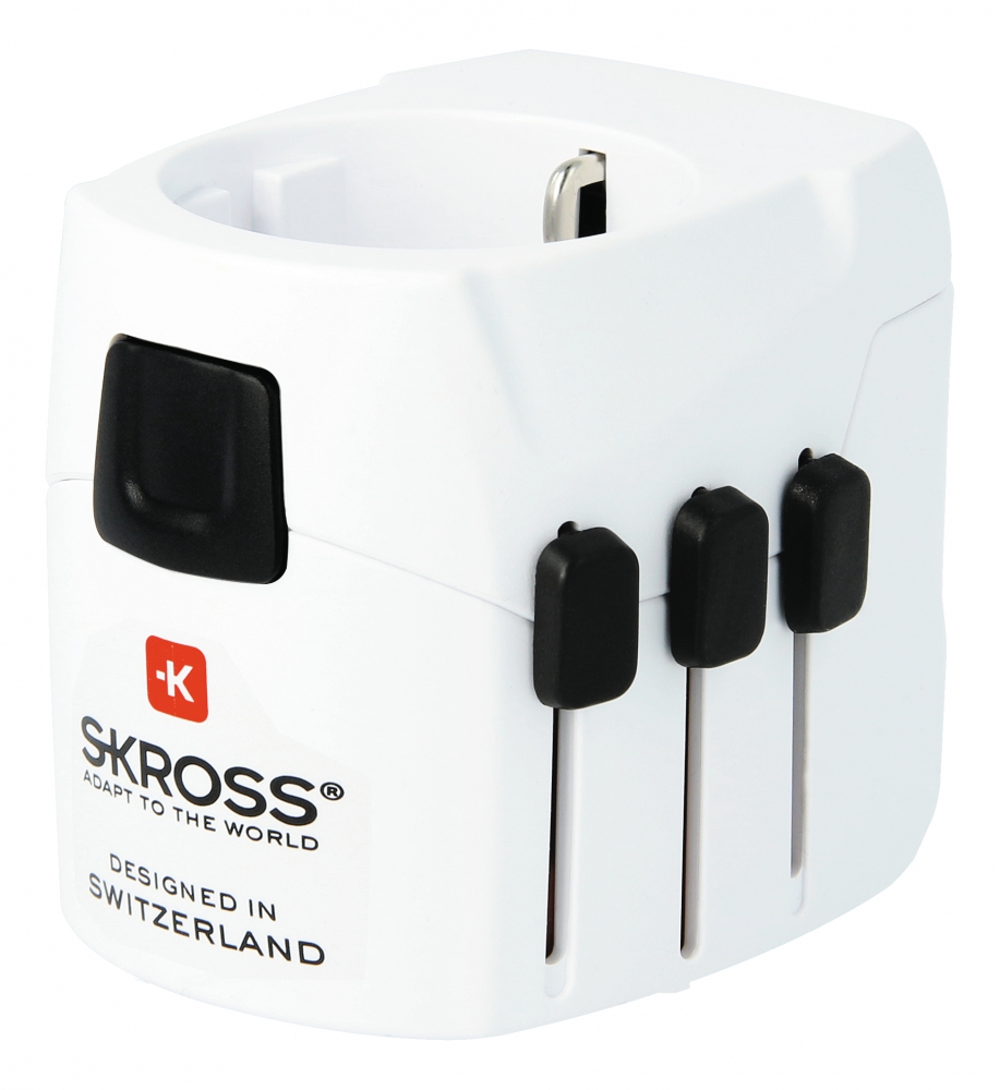 SKross World reseadapter, 2-/3-stifts kontakt, 2xUSB, 5V 2,4A