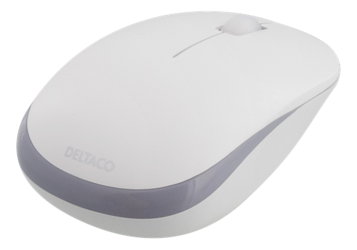 DELTACO trådlöst tangentbord och mus, USB nanomottagare, vit/grå