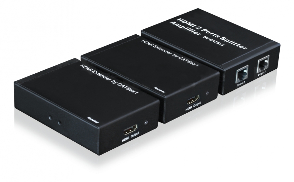 HDMI-splitter över Ethernetkabel HDMI 1.3, 1xsändare/2xmottagare