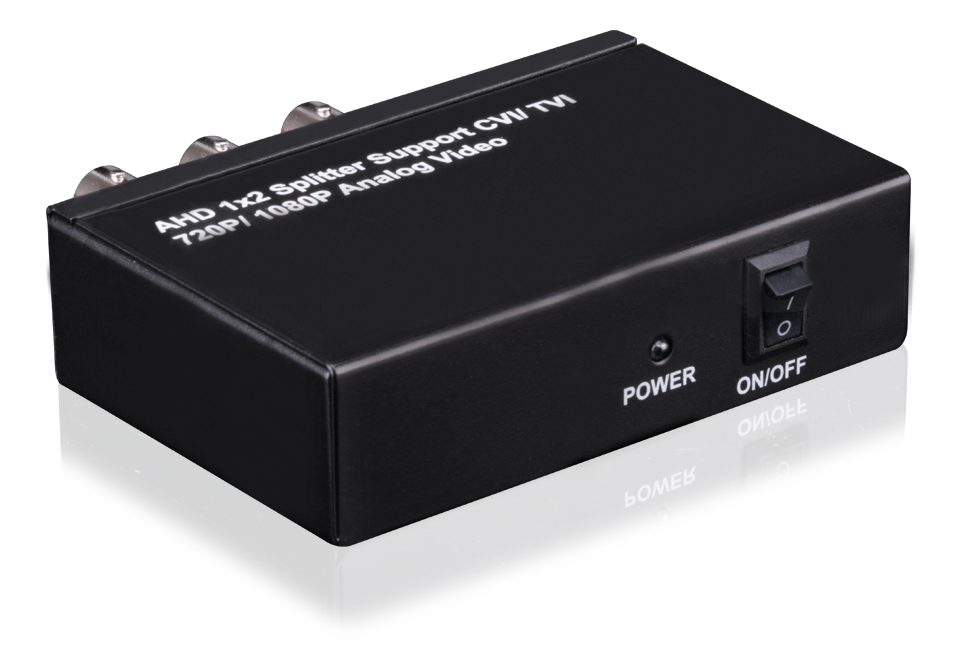 AHD/TVI/CVI Splitter, 1xinput, 2xoutput, upp till 500m