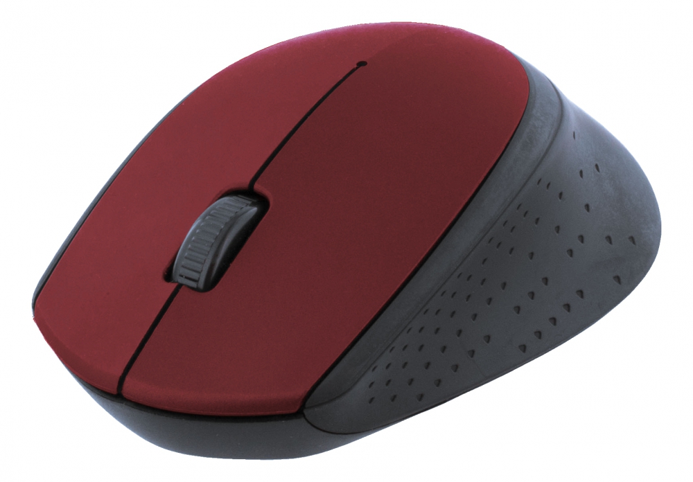 Deltaco trådlös optisk mus, 2,4GHz, USB nano-mottagare, röd