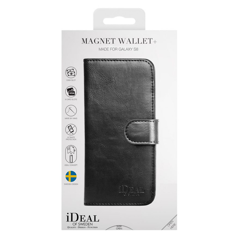 iDeal Magnet Wallet+ plånboksfodral svart, Samsung Galaxy S8