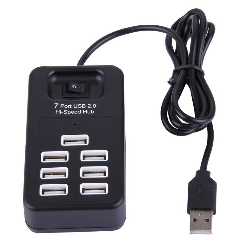 USB-hubb 7-portar, 2.0 high speed, 480 Mbps