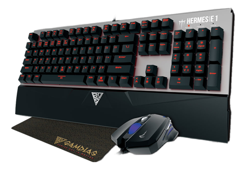 GAMDIAS Hermes E1 mekaniskt tangentbord, mus, musmatta