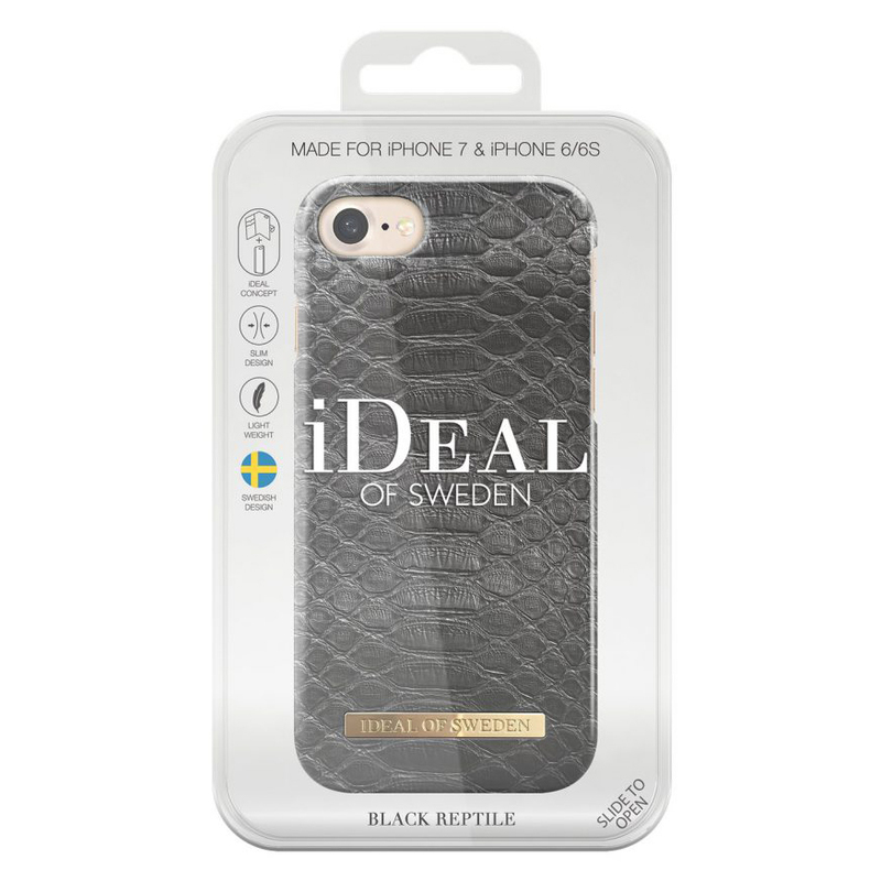 iDeal Fashion Case magnetskal iPhone 8/7/6/6S, Black Reptile