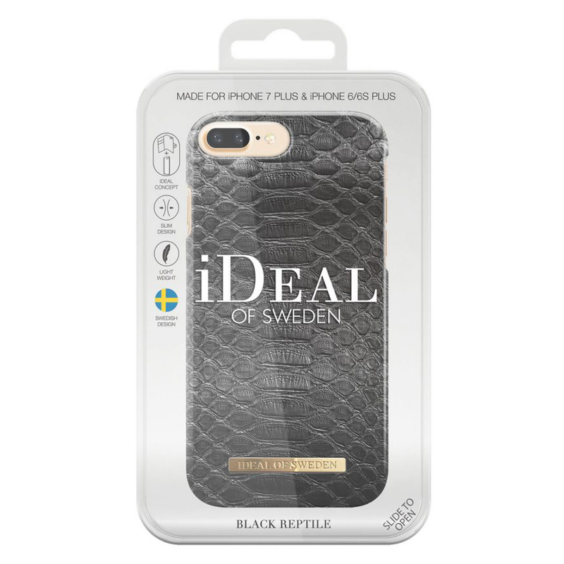 iDeal Fashion Case skal iPhone 8/7/6/6S Plus, Black Reptile