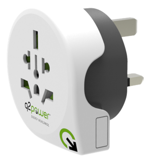 Q2power jordad reseadapter, 10A, vit