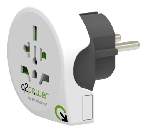 Q2power jordad reseadapter, 10A, vit