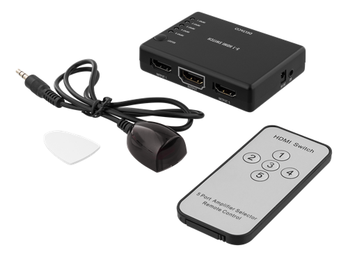 Deltaco HDMI-Switch, 4K, 60Hz, 7.1, svart