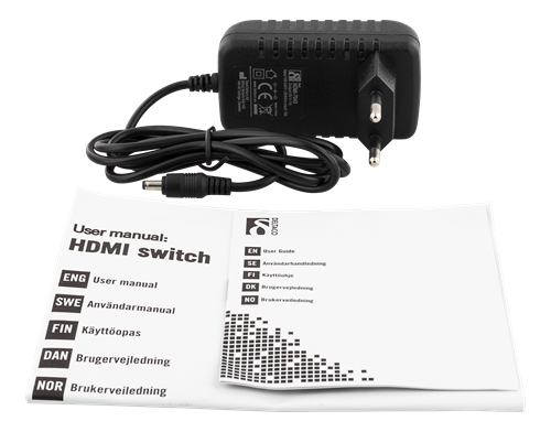 Deltaco HDMI-Switch, 4K, 60Hz, 7.1, svart