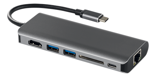 Deltaco USB-C dockningsstation med HDMI, svart