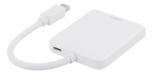 DELTACO Mini DP till HDMI-splitter, 2x HDMI, vit