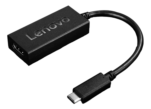 Lenovo USB-C till VGA adapter, extern videoadapter, svart
