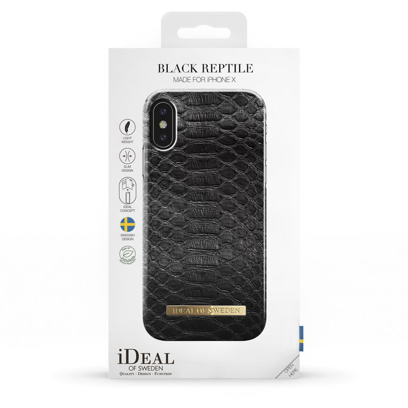 iDeal Fashion Case magnetskal iPhone X/XS, Black Reptile, demoex