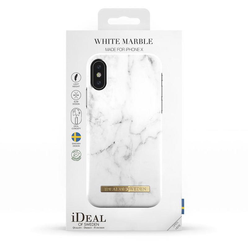 iDeal Fashion Case magnetskal iPhone X, White Marble