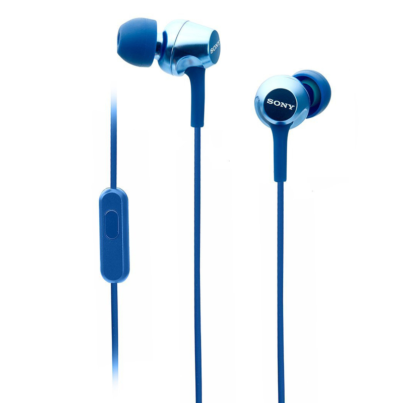 Sony MDR-EX250AP In-ear hörlurar med mic, blå