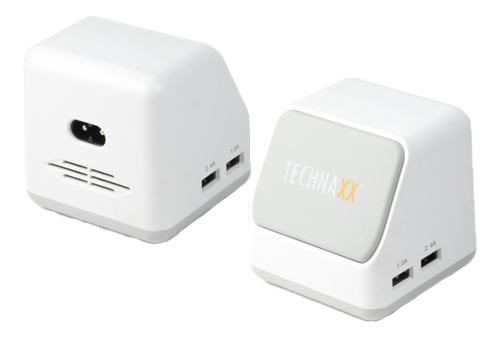 Technaxx USB skrivbordsladdare med magnetisk hållare, vit