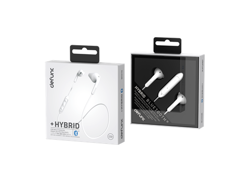 DeFunc +Hybrid hörlurar, in-ear, Bluetooth, vit