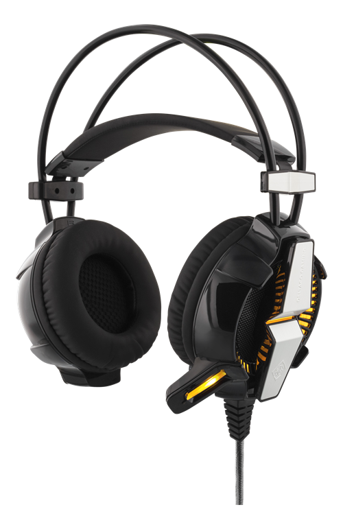 Deltaco GAMING vibrerande stereo headset med LED, svart