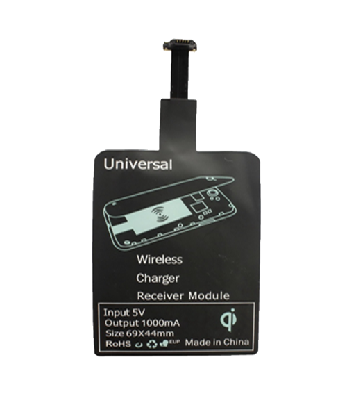 QI Adapter för trådlös laddning, Micro USB, svart