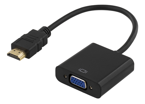 DELTACO HDMI till VGA-adapter + 3,5mm 0.2m