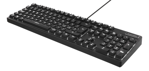 Deltaco GAMING tangentbord, Blue-brytare, vit belysning, svart