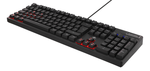 Deltaco GAMING tangentbord, Röda brytare, RGB, svart