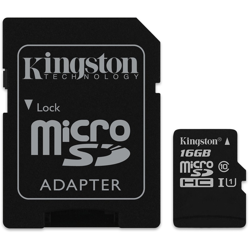 Kingston microSDHC Canvas Select 80R CL10 UHS-I Card+SD, 16GB
