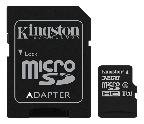 Kingston microSDHC Canvas Select 80R CL10 UHS-I Card+SD, 32GB