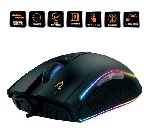GAMDIAS ZEUS P1 optical mouse, 12000dpi