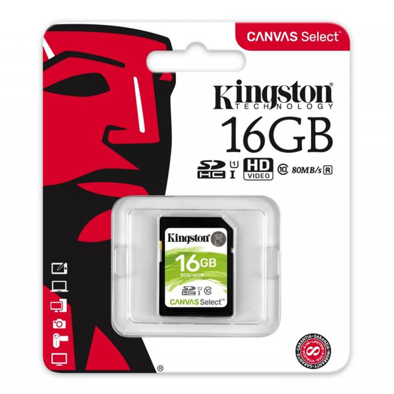 Kingston SDHC Canvas Select 80R CL10 UHS-I, 16GB