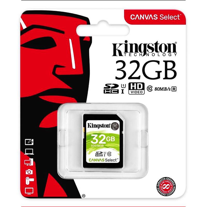 Kingston SDHC Canvas Select 80R CL10 UHS-I, 32GB