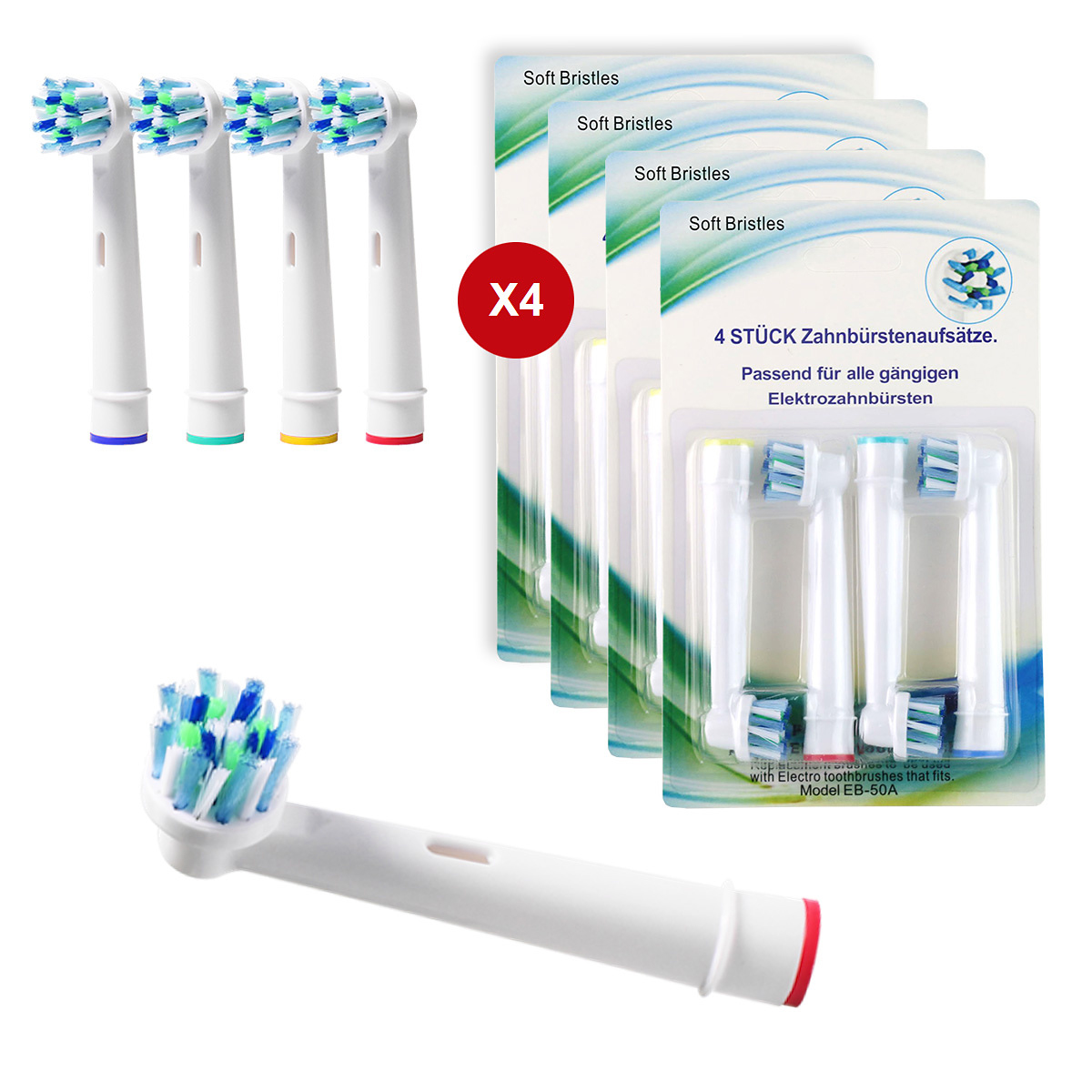 16-pack Oral-B kompatibla tandborsthuvuden EB-50A, Cross Action