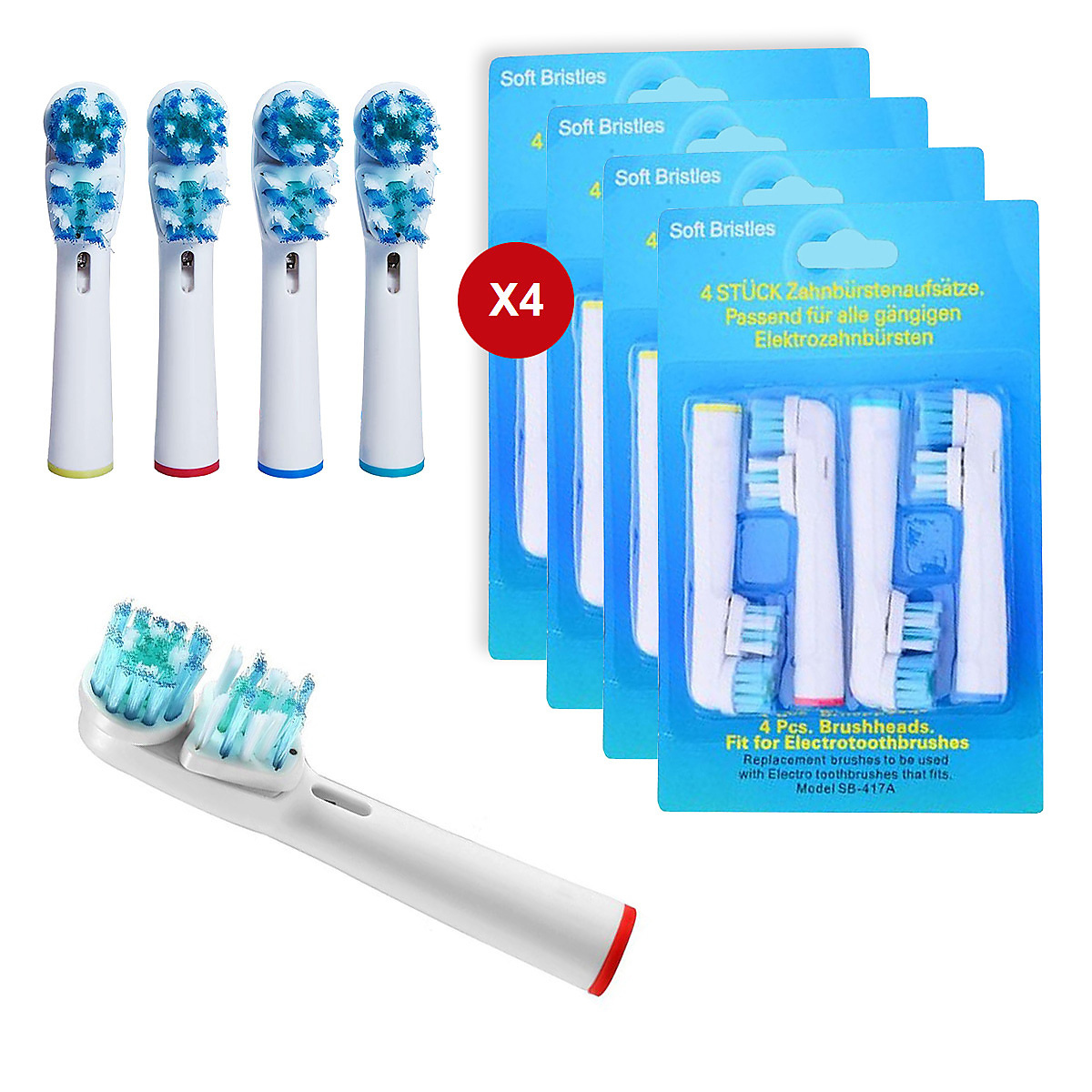 16-pack Oral-B kompatibla tandborsthuvuden, SB-417A